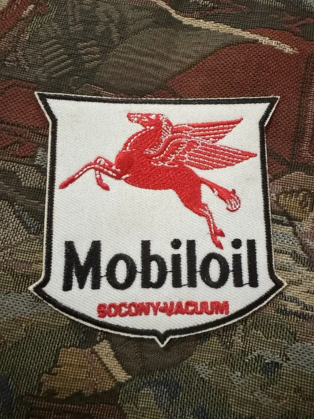 NOS Mobil Oil Pegasus Socony Vacuum Embroidered Uniform Patch Gas Station